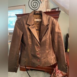 Women's Excelled Blazer Metallic Leather Jacket